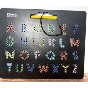 PicassoTiles Magnetic Drawing Board AB & Number Tracing Educational Toy With Pen